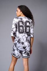 Go Devil 66 Printed White & Black Tie Dye Co-ord Set for Women - Go Devil