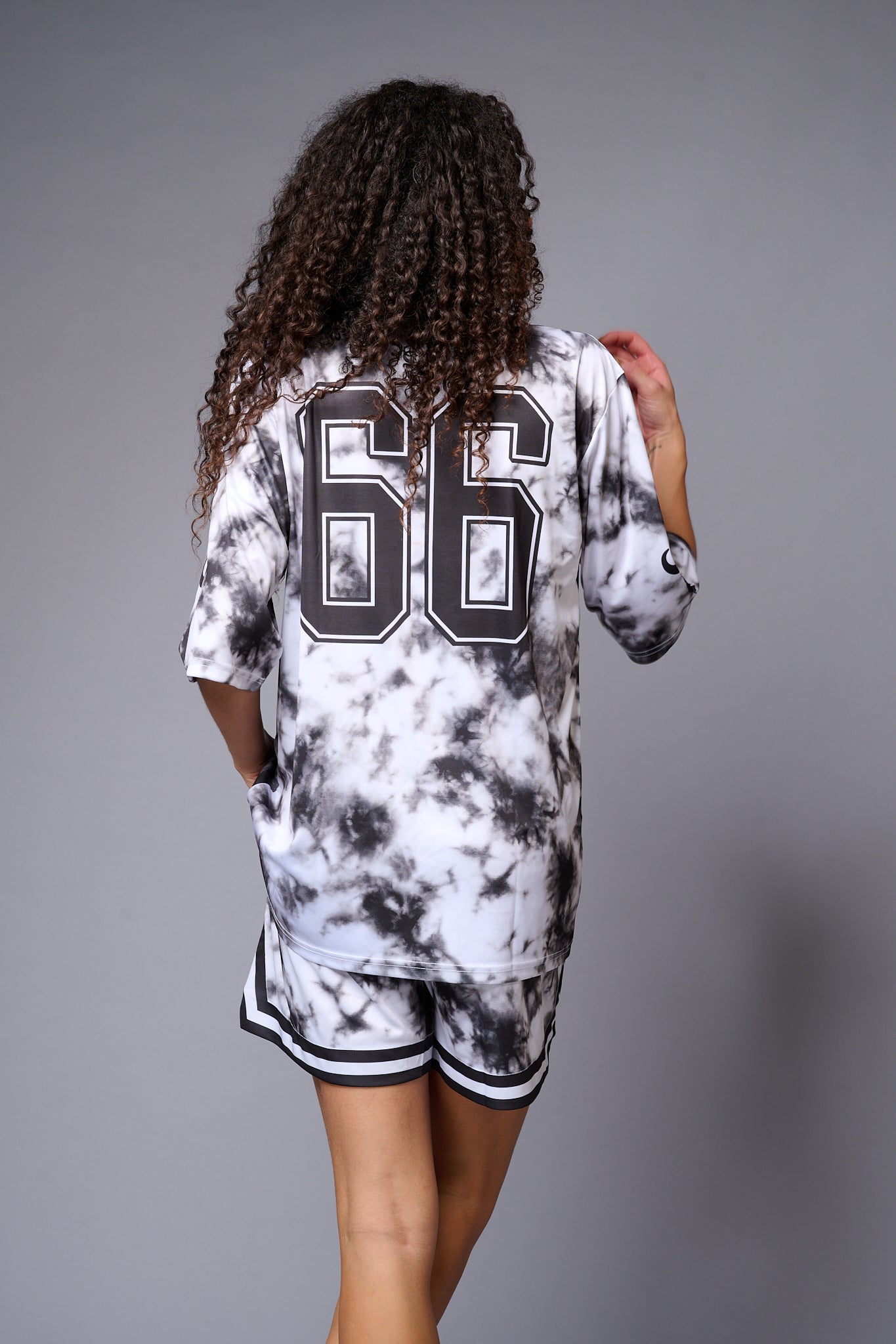 Go Devil 66 Printed White & Black Tie Dye Co-ord Set for Women - Go Devil