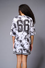 Go Devil 66 Printed White & Black Tie Dye Co-ord Set for Women - Go Devil