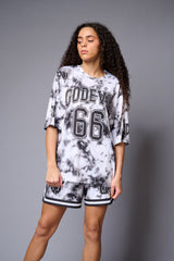 Go Devil 66 Printed White & Black Tie Dye Co-ord Set for Women - Go Devil