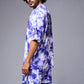 Go Devil 66 Printed White & Blue Tie Dye Co-ord Set for Men - Go Devil