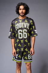 Go Devil 66 with Logo Printed in Green & White Co-ord Set for Men - Go Devil