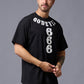 Go Devil 666 (in White) Printed Black Oversized T-Shirt for Men - Go Devil