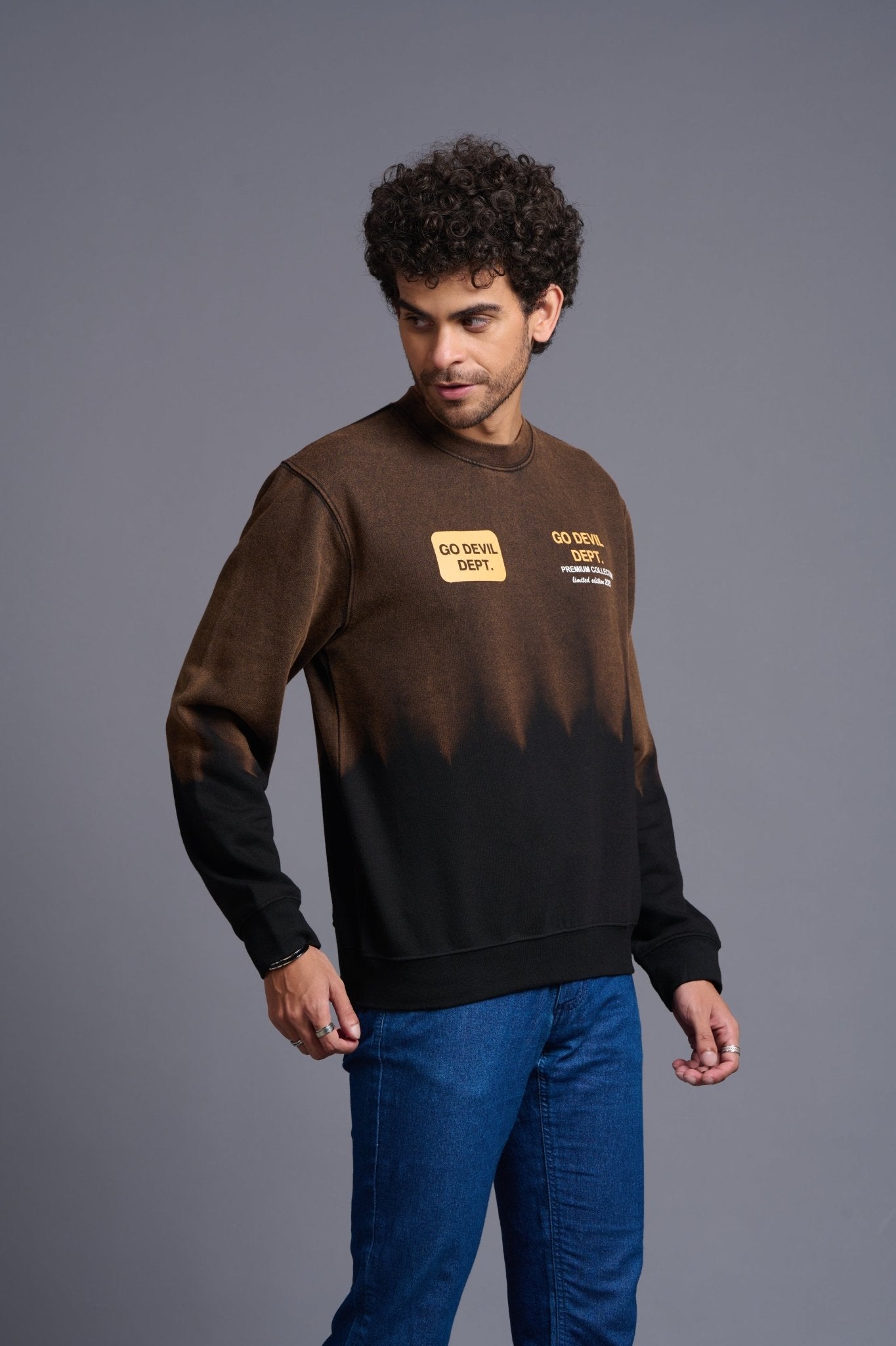 Go Devil Dept. Printed Brown Sweatshirt for Men - Go Devil