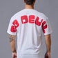 Go Devil (in Red) Printed White Oversized T-Shirt for Men - Go Devil
