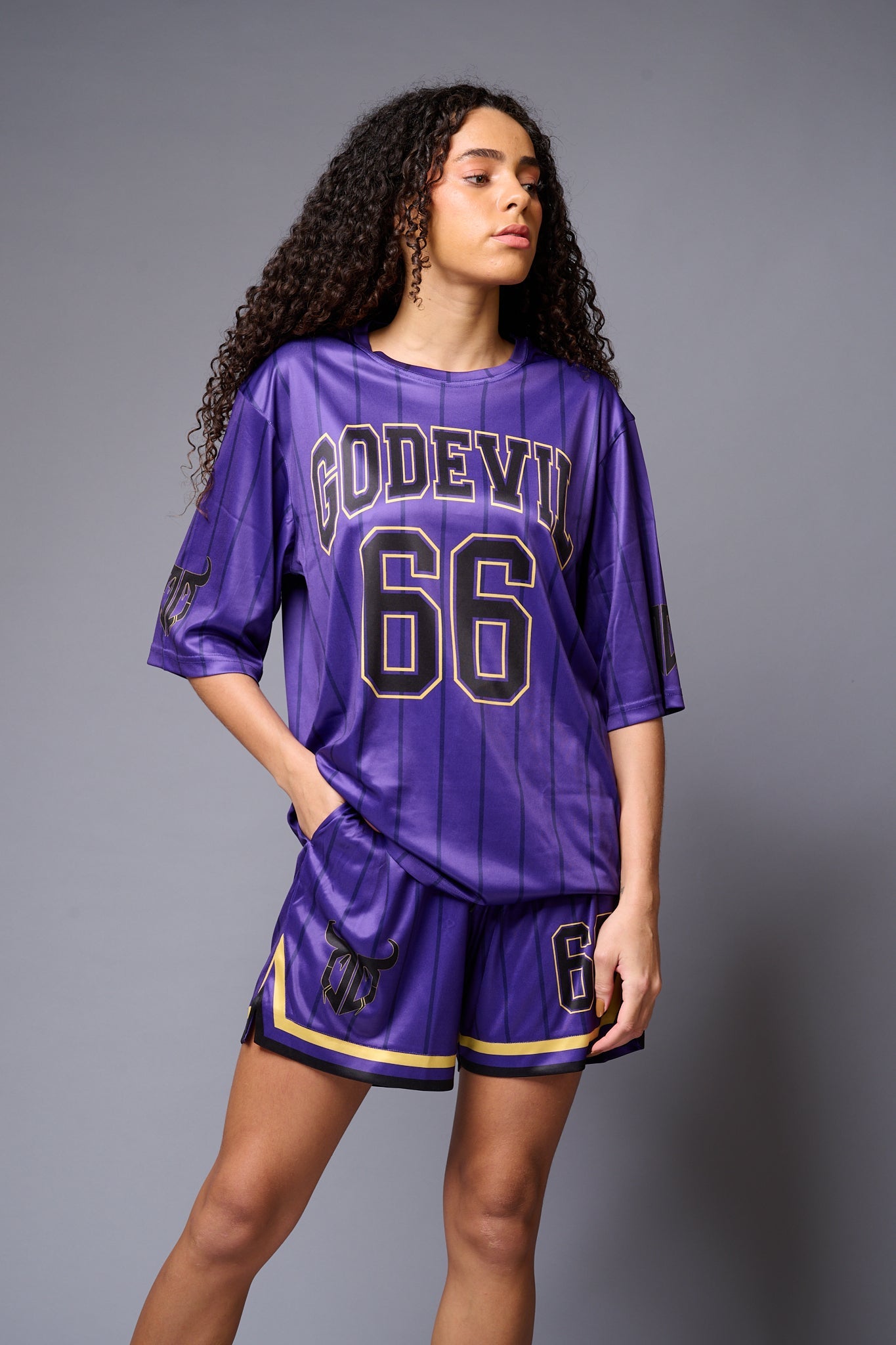 Go Devil Logo Printed in Black Co-ord Set for Women - Go Devil