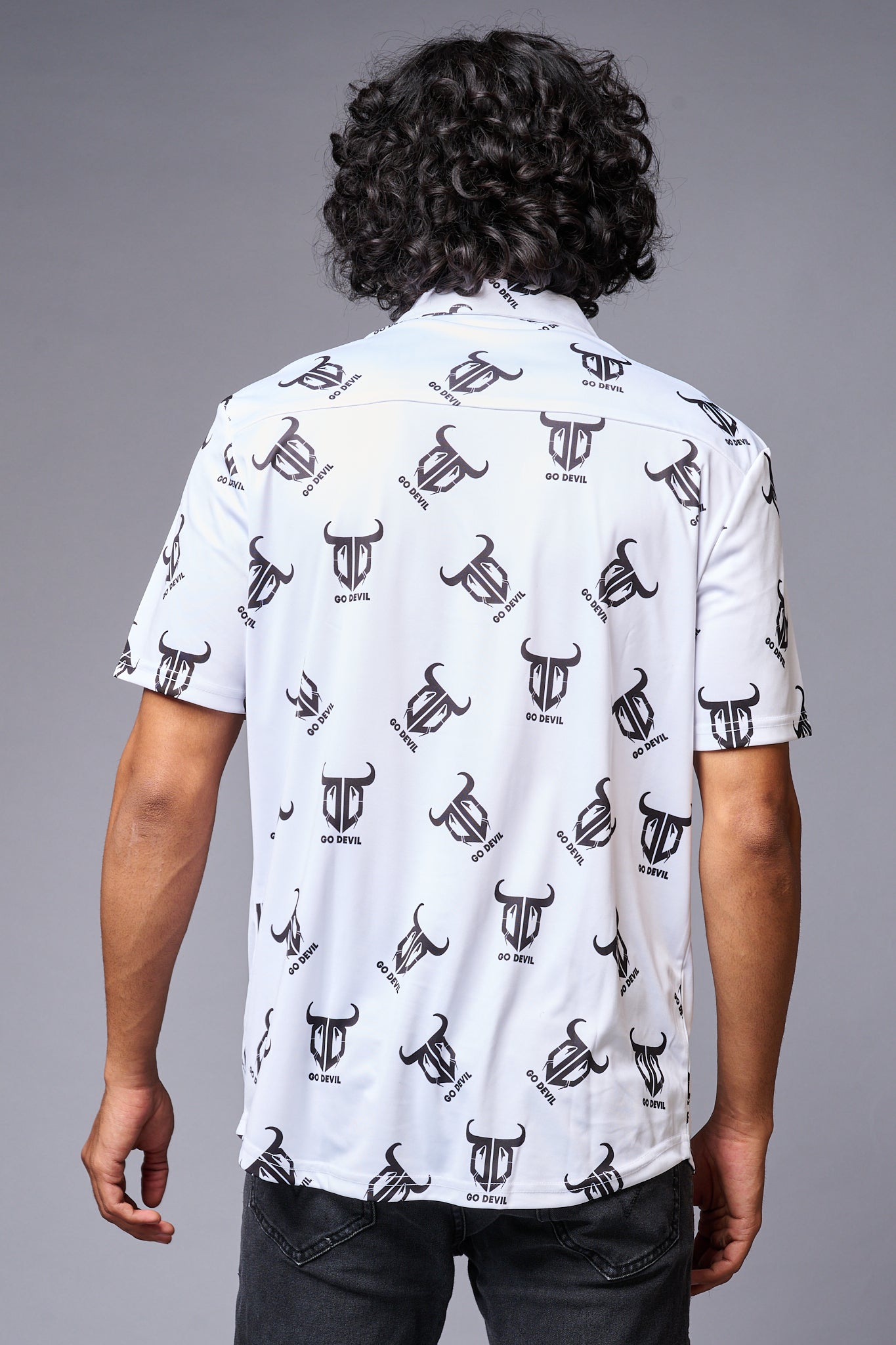 Go Devil Logo Printed Whtie Shirt for Men - Go Devil