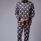 Go Devil Logo White Skull Printed Black Bomber Style Jacket with Pant Co-ord Set for Men - Go Devil