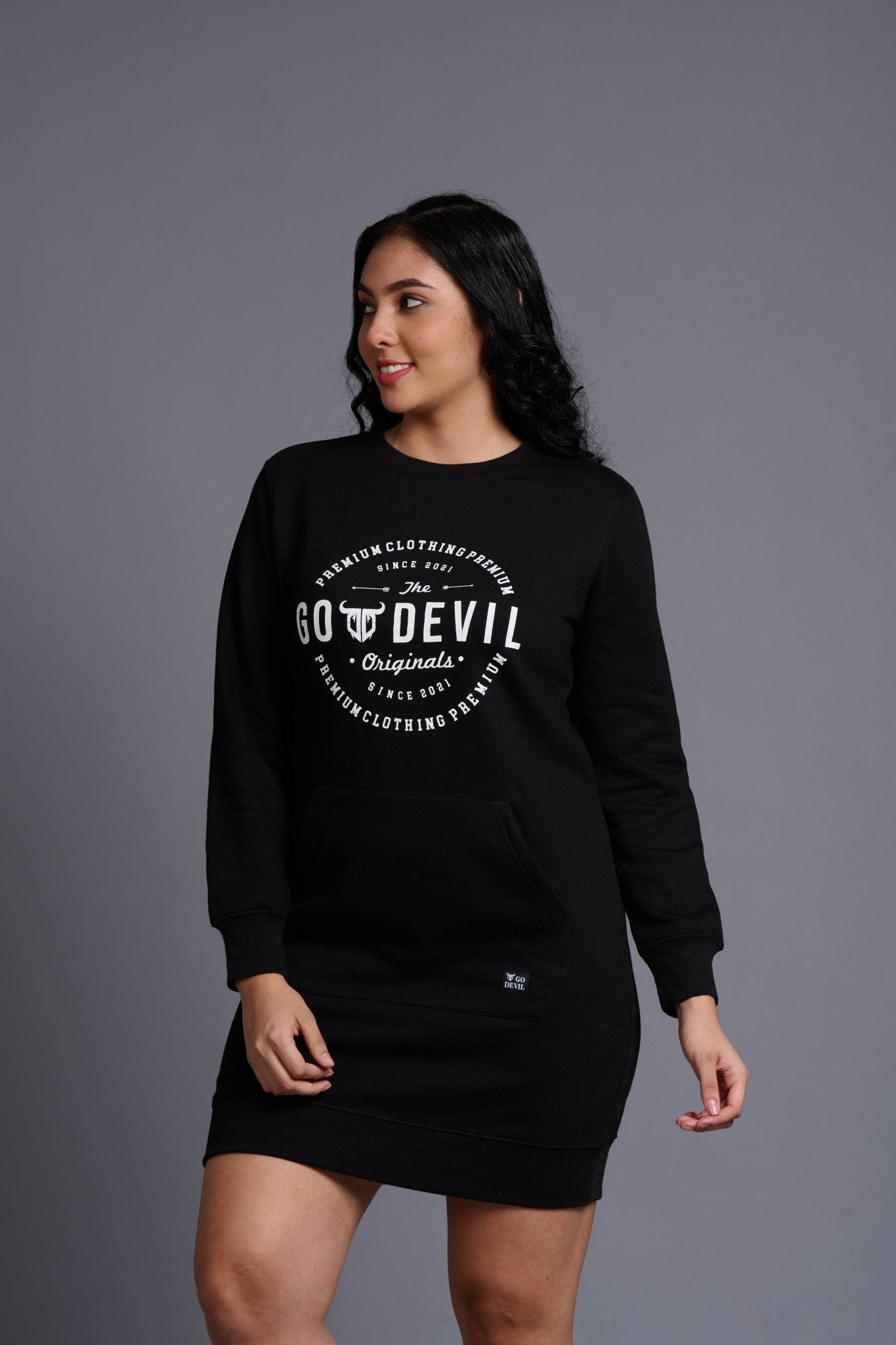 Go Devil Originals Black Sweatdress for Women - Go Devil