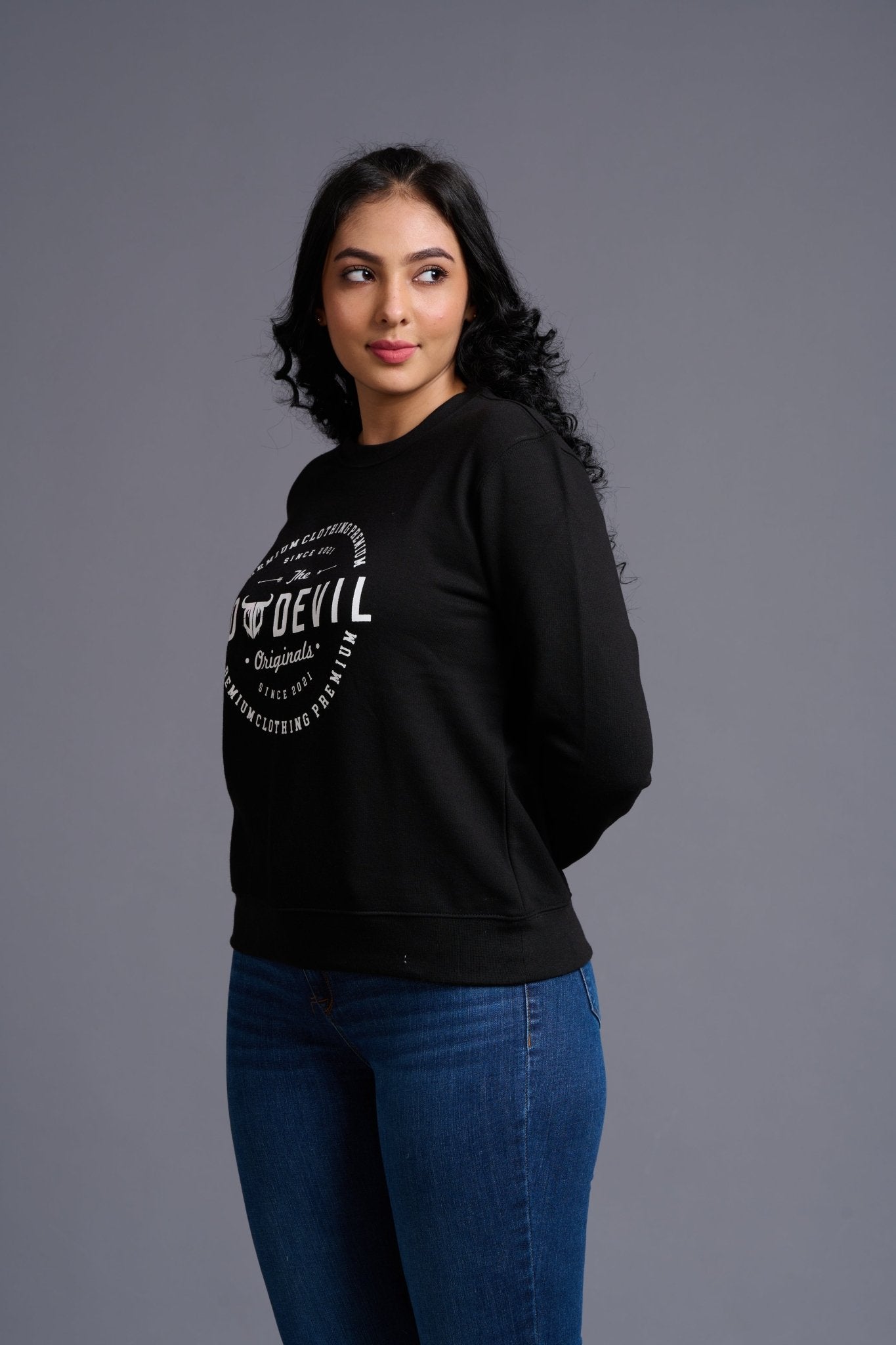 Go Devil Originals Printed Black Sweatshirt for Women - Go Devil