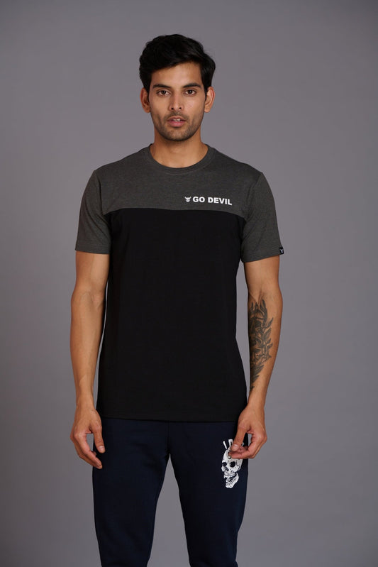 Go Devil Printed Black & Grey Color T-Shirt for Men - Go Devil