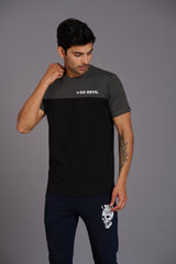Go Devil Printed Black & Grey Color T-Shirt for Men - Go Devil