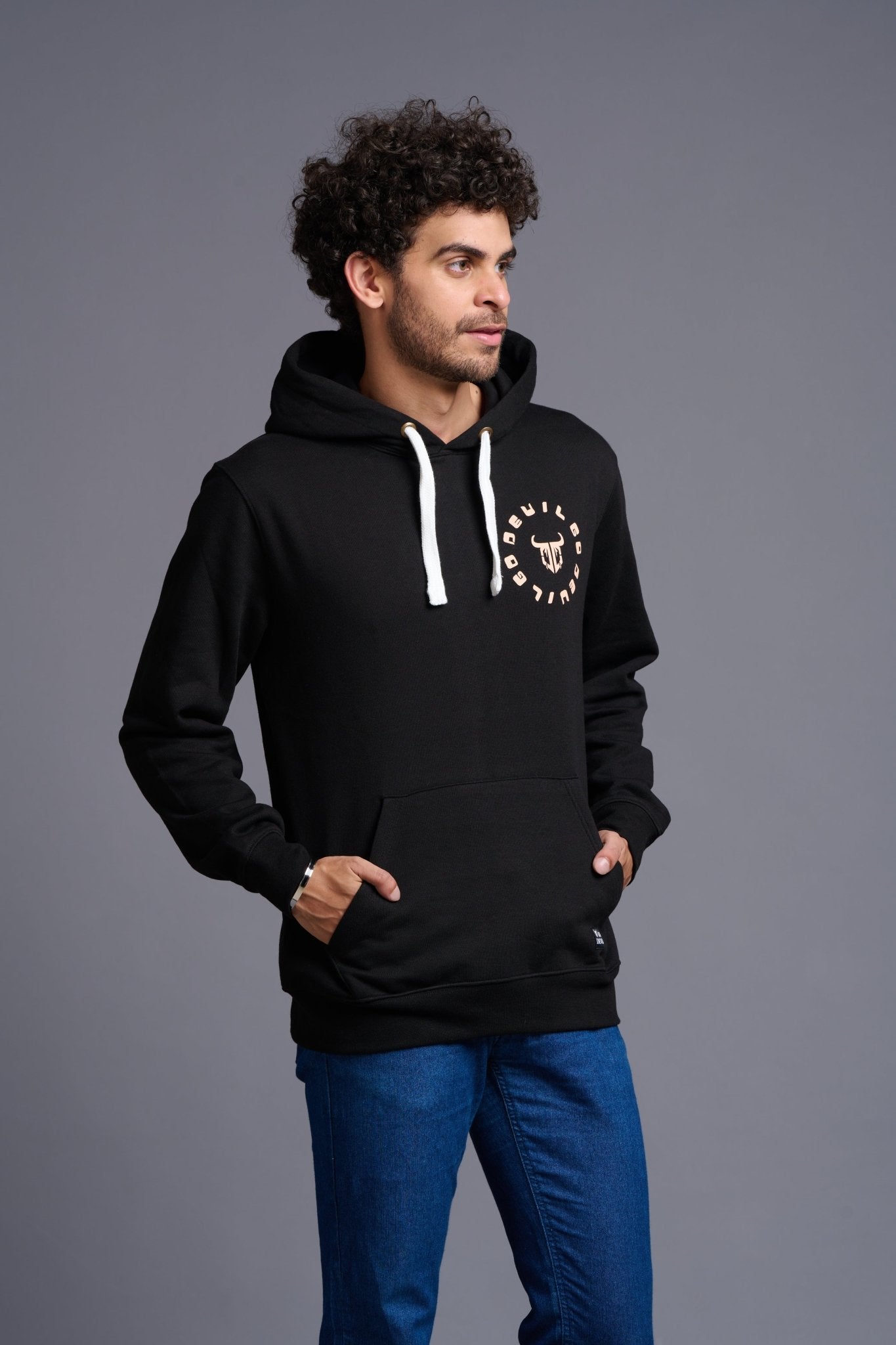 Go Devil Printed Black Hoodie for Men - Go Devil