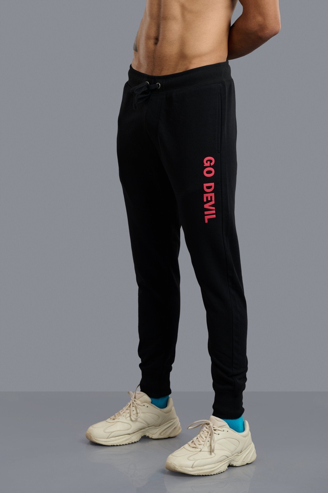 Go Devil Printed Black Joggers for Men - Go Devil