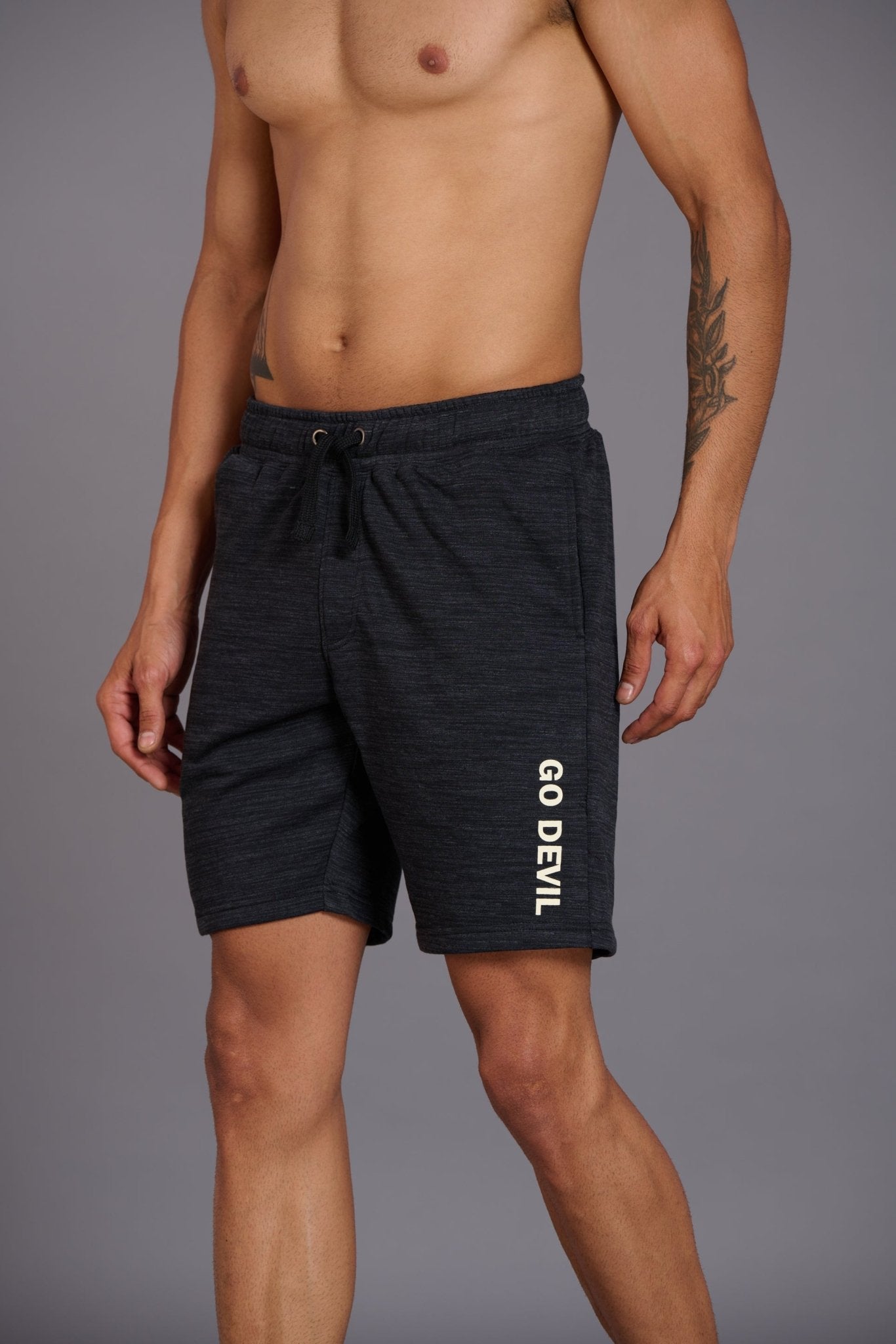 Go Devil Printed Black Shorts for Men - Go Devil