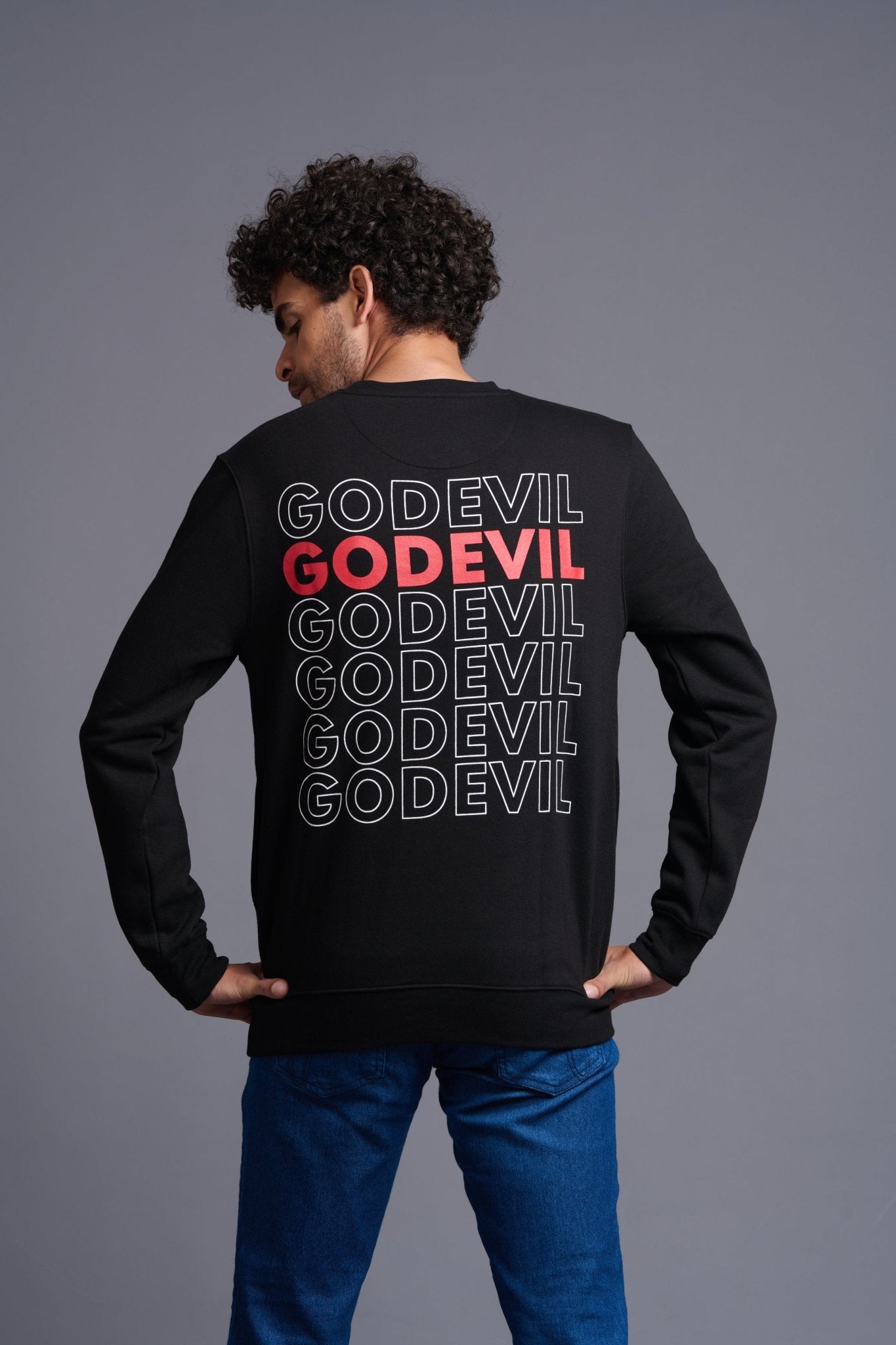 Go Devil Printed Black Sweatshirt for Men - Go Devil