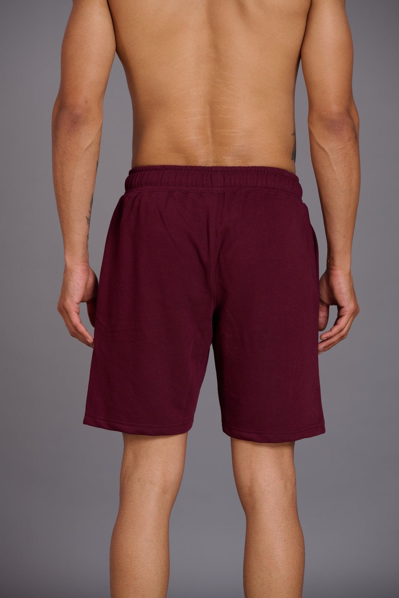 Go Devil Printed Burgundy Shorts for Men - Go Devil