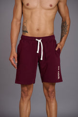 Go Devil Printed Burgundy Shorts for Men - Go Devil