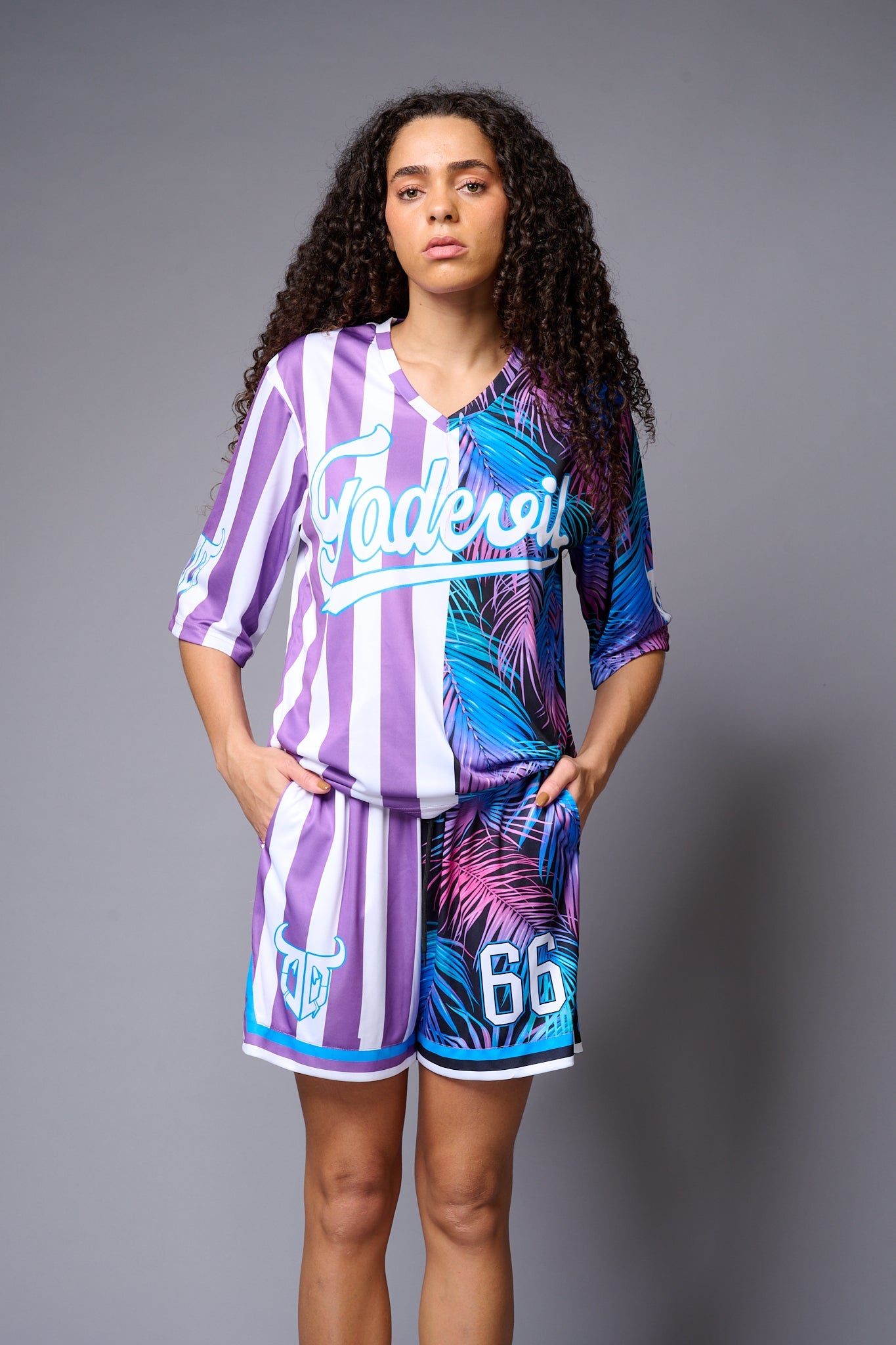 Go Devil Printed Stripe Co-ord Set for Women - Go Devil