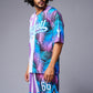 Go Devil Printed Stripe Pink & Blue Co-ord Set for Men - Go Devil