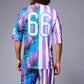 Go Devil Printed Stripe Pink & Blue Co-ord Set for Men - Go Devil