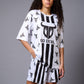 Go Devil with Logo (in Black) Printed White Co-ord Set for Women - Go Devil