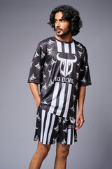 Go Devil With Logo Printed Black Co-ord Set for Men - Go Devil