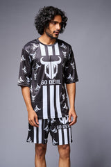 Go Devil With Logo Printed Black Co-ord Set for Men - Go Devil