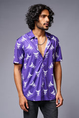 Go Devil (with logo) Printed Purple Shirt for Men - Go Devil