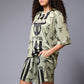 Go Devil (with Logo) Printed Sage Green Co-ord Set for Women - Go Devil