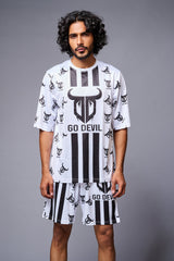 Go Devil With Logo Printed White Co-ord Set for Men - Go Devil