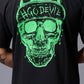 #Go Devil With Skull (in Green) Printed Oversized T-Shirt for Men - Go Devil