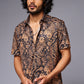 Golden Paisely Design Printed Black Shirt for Men - Go Devil