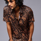 Golden Paisely Design Printed Black Shirt for Men - Go Devil
