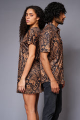 Golden Paisely Design Printed Couples Coord - Go Devil