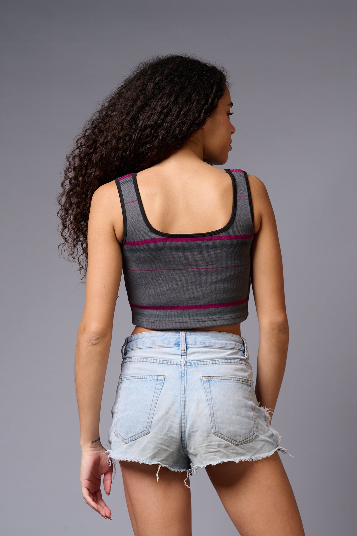 Grey Crop Top for Women - Go Devil