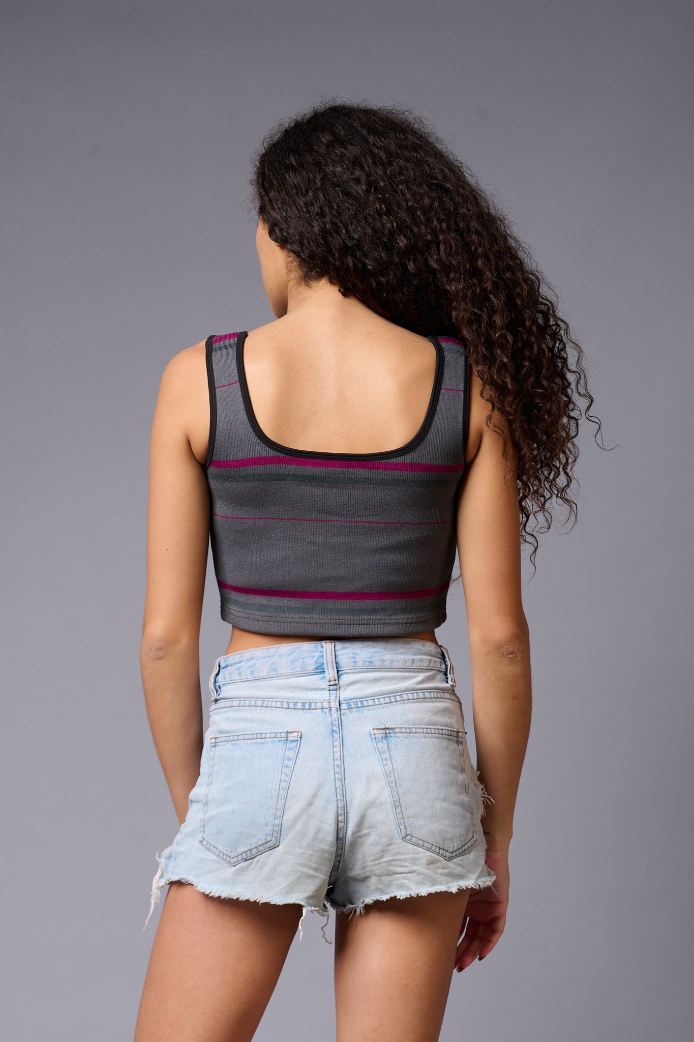 Grey Crop Top for Women - Go Devil