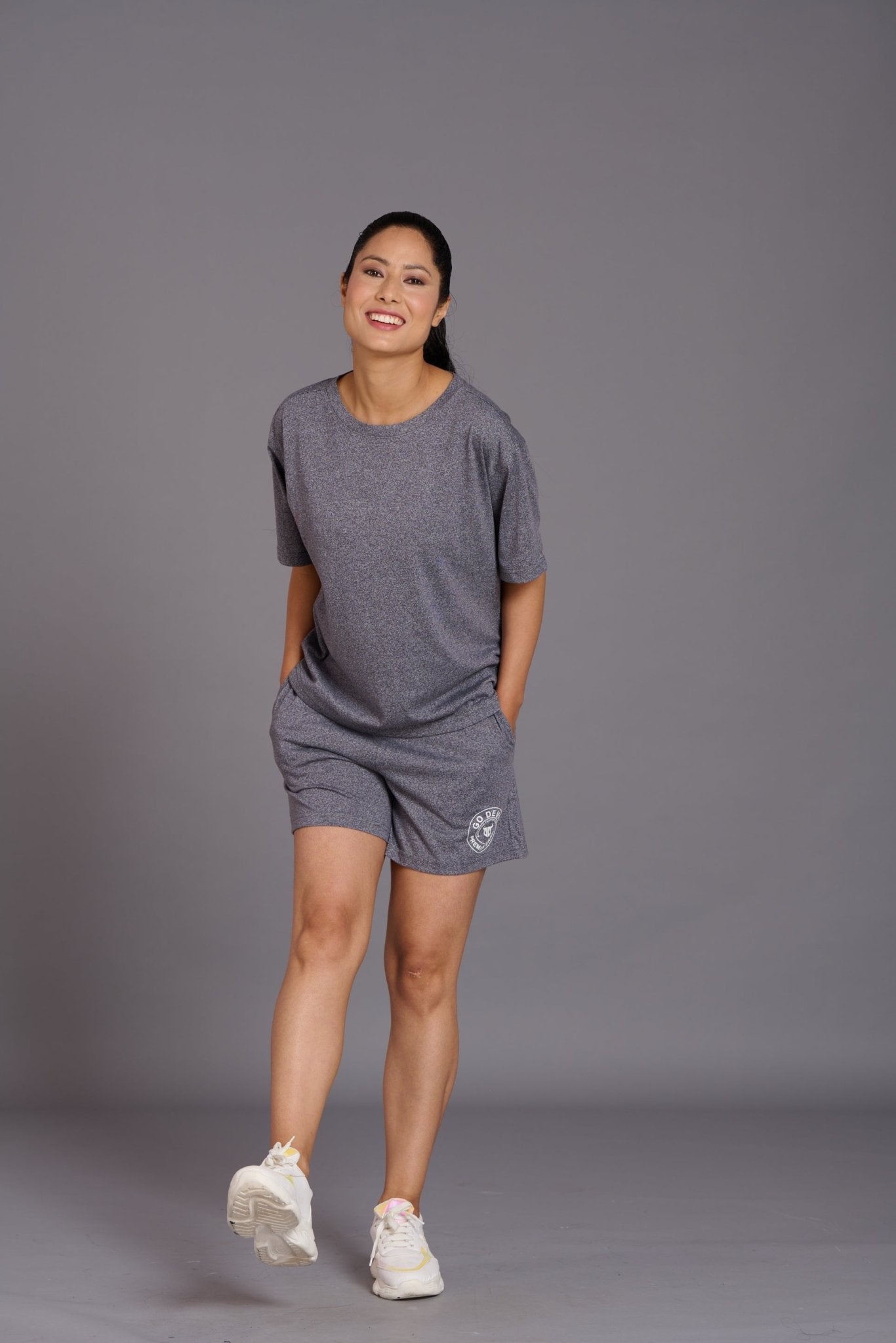 Grey Premium Cotton Co-ord Set for Women - Go Devil