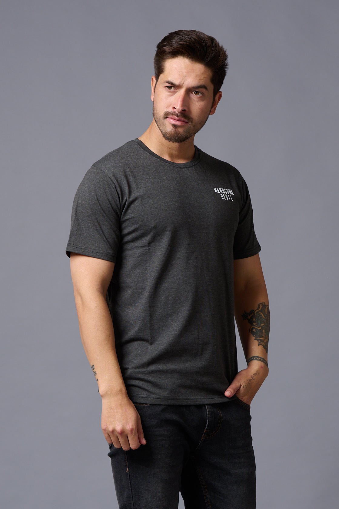 Handsome Devil Printed Oversized T-Shirt for Men - Go Devil