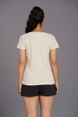 Hotter Than Hell Printed Cream Oversized T-Shirt for Women - Go Devil