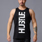 Husstle Printed Black Vest for Men - Go Devil