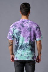 Hustle Printed Tye Die Oversized T-Shirt for Men - Go Devil