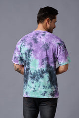 Hustle Printed Tye Die Oversized T-Shirt for Men - Go Devil