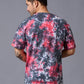 Hustle Printed Tye Die Red Oversized T-Shirt for Men - Go Devil