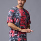 Hustle Printed Tye Die Red Oversized T-Shirt for Men - Go Devil
