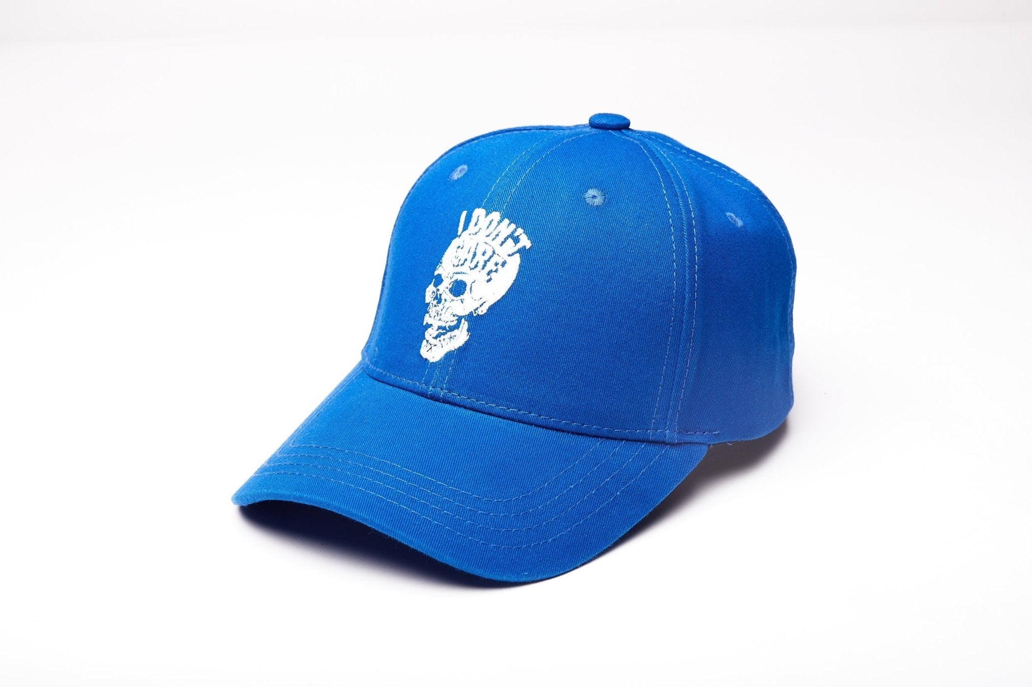 I Don't Care Printed Royal Blue Cap - Go Devil