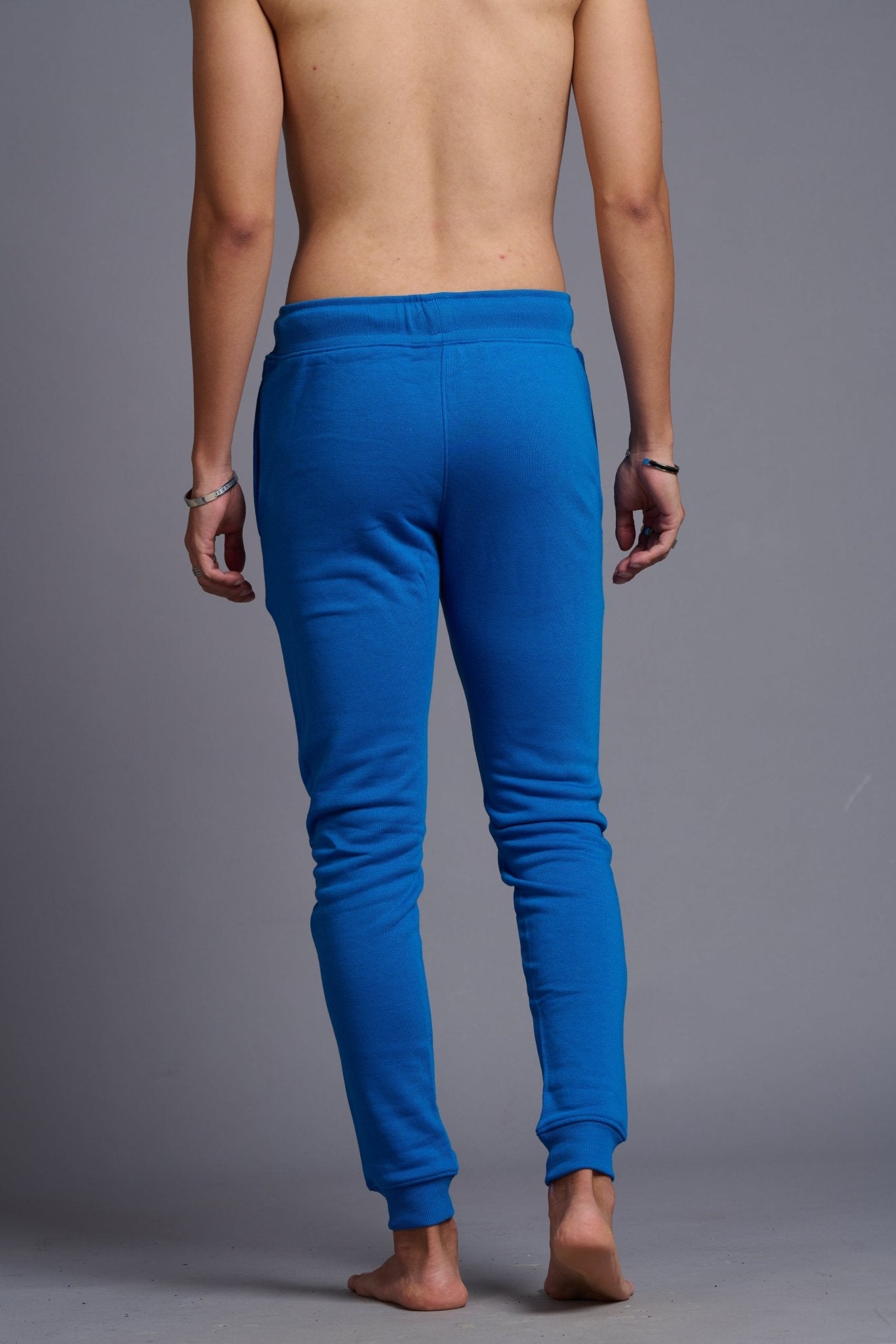 I Don't Care Printed Royal Blue Joggers for Men - Go Devil