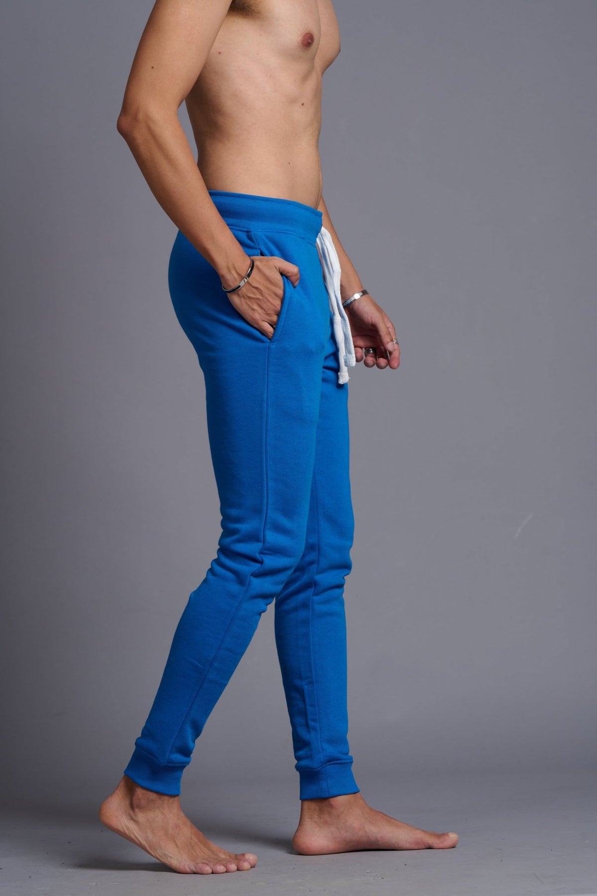 I Don't Care Printed Royal Blue Joggers for Men - Go Devil