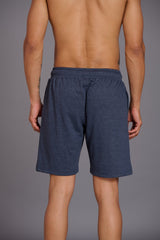 I Don’t Care & Skull Printed Blue Shorts for Men - Go Devil