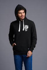 I Don't Care With Skull Printed Black Hoodie for Men - Go Devil